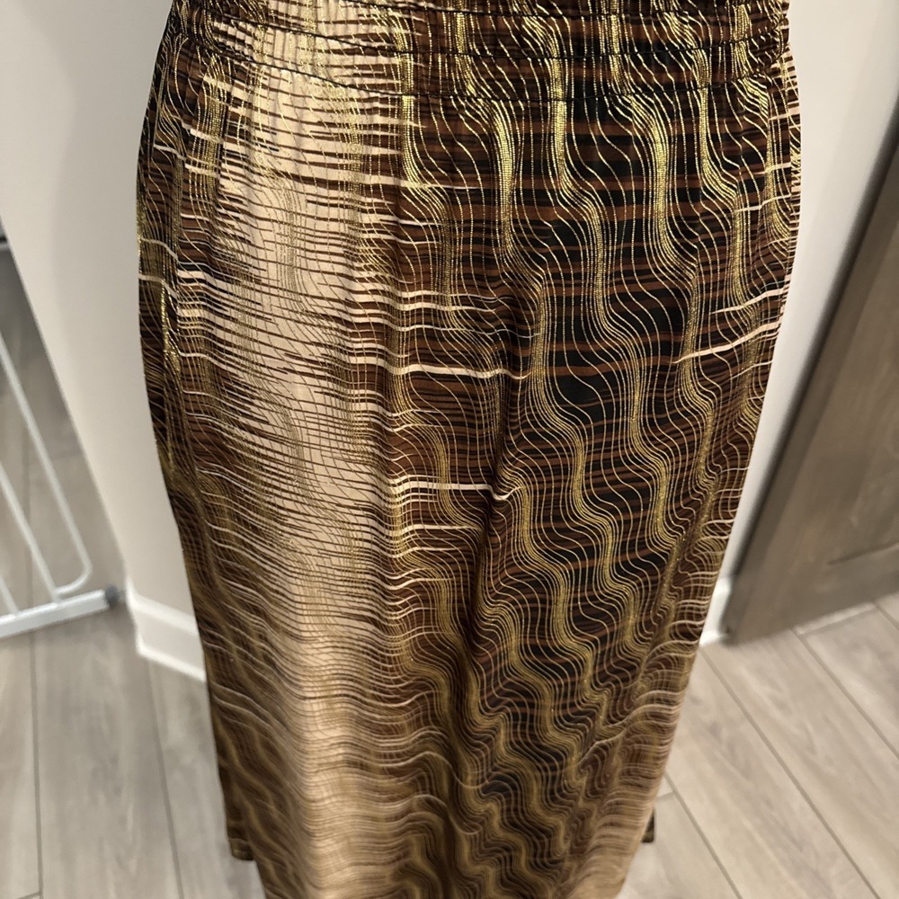 NWT Seven Islands Sleeveless maxi dress Womens S Brown Gold Animal Print Resort - Picture 8 of 16